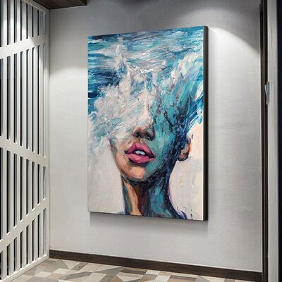 Modern Abstract Hand Painted Oil Painting on Canvas - Customized Size Wall Art for Home Decor