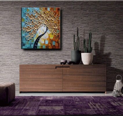 Impressionist Almond Tree Flower 3D Relief Abstract Landscape Oil Painting Hand Painted on Canvas Customized Size