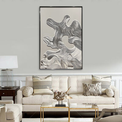 Modern 3D Abstract Relief Hand Painted Oil Painting on Canvas Wall Art with Customized Size