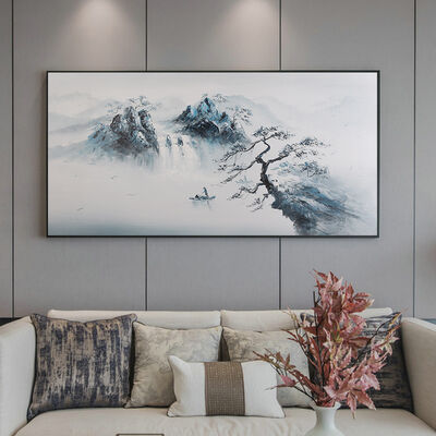 Modern Abstract Style Hand Painted Oil Painting with Hand Applied Gold Leaf and Customized Size Canvas Wall Art