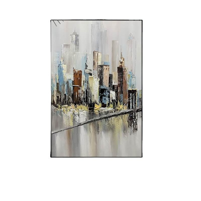 Modern Style Pure Hand Painted Colorful Knife Oil Painting on Canvas for Living Room Decor Abstract Texture Wall Painting